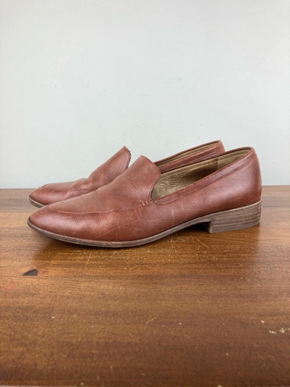 MADEWELL Women’s Francer Loafer Burnished Mahogany Brown Leather Size 10